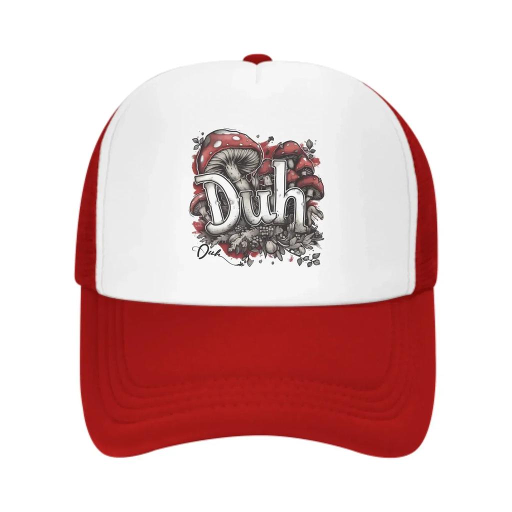 Mushrooms Duh Mesh Trucker Hats for Unisex Women Adjustable Casual Fashion Baseball Caps for Outdoor Activities