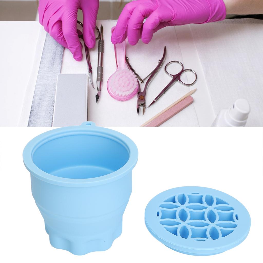2 in 1 Makeup Brush Cleaning Mat with Brush Drying Rack Folding Space Saving Cosmetic Brush Cleaner Bowl