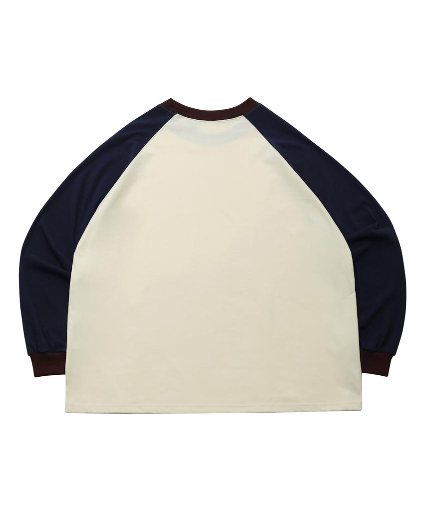 GOLDEN SUNSHINE Colorblock Raglan Long Sleeve_Cream