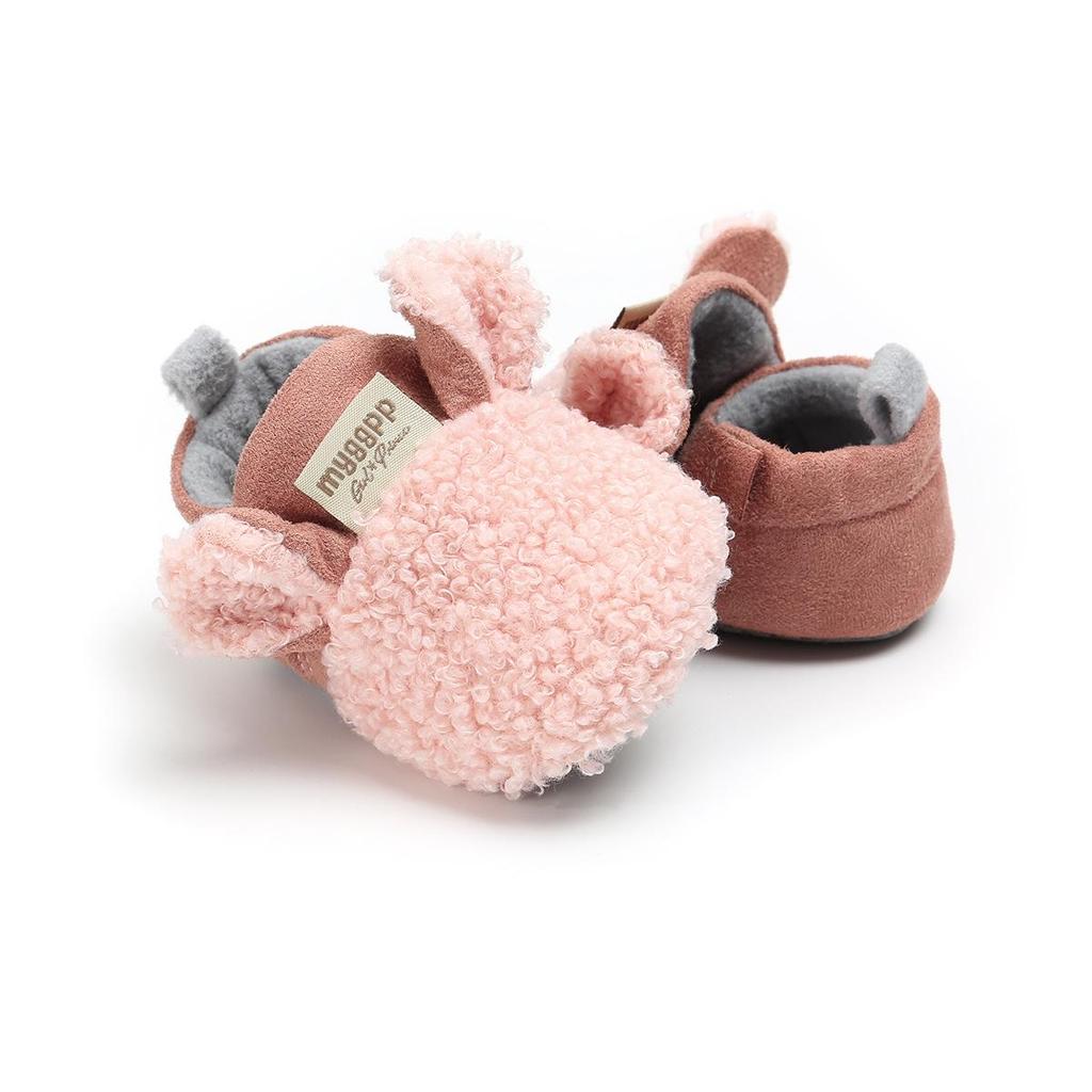 Unisex Cartoon Winter Baby Velcro Cotton Shoes, Soft Sole, Warm for Toddlers Aged 0-1 Year