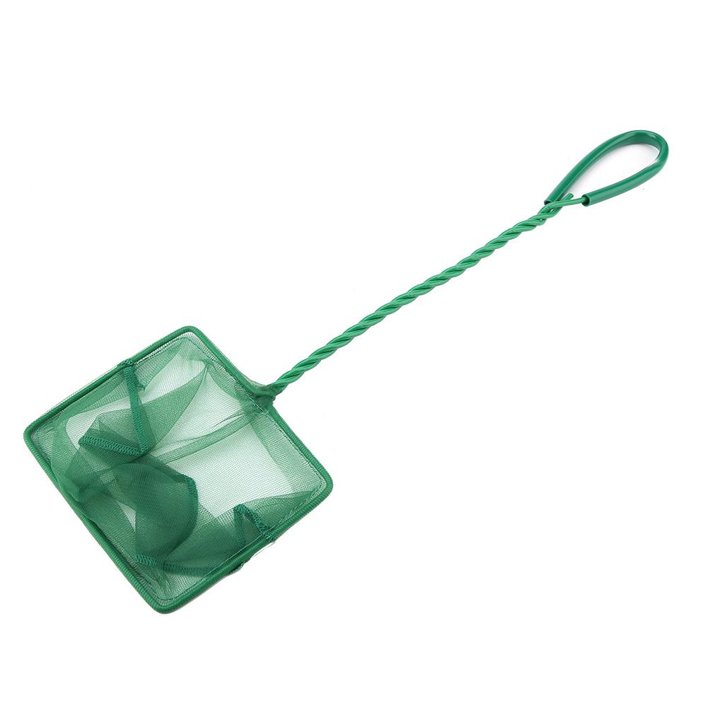 Portable Green Square Aquarium Fishbowl Fishing Landing Net Floating Objects Clean Tools 6 inch