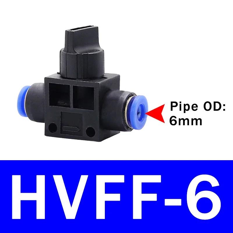 HVFF Pneumatic Fitting 2 Way Quick Push Connector Tube Hose 4mm 6mm 8mm 10mm 12mm Air Pneumatic Parts Plastic Switch Controller
