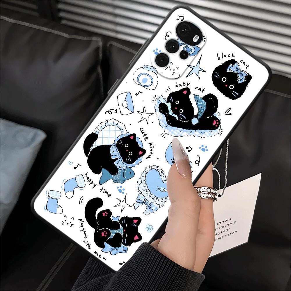 

Phone Cover Case for Motorola Moto G52 G53 G30 G32 Edge 20 Pro 30 Lite G50 G60s G71 G51 G73 G22 Edge40 Cartoon Cat Motorola Edge 40 Pro