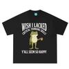 Wish I Lacked Critical Thinking Skills Y’all Seem So Happy Funny Frog Meme T Shirt Men Women Cotton Loose Casual Summer T Shirts
