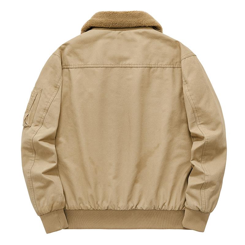 Winter Lamb Velvet Jacket for Men Plus Velvet Thickened Warm Cotton Coat Autumn and Winter Cotton Coat for Men New Loose Cotton Jacket for Men