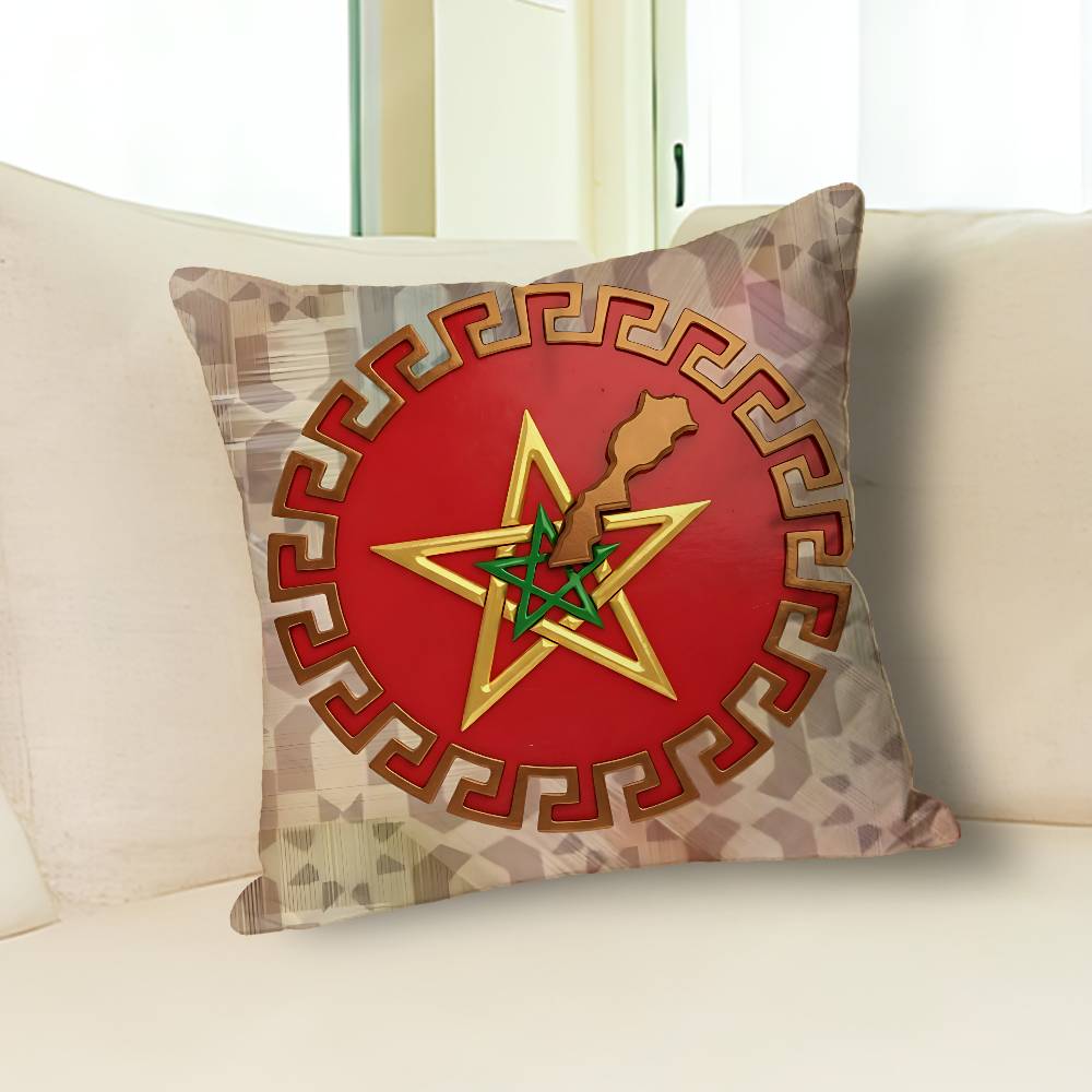 M-Moroccos Flag Map Various Sizes Square Pillow Case For Car Home Bedchamber Decor Custom Valentine gift