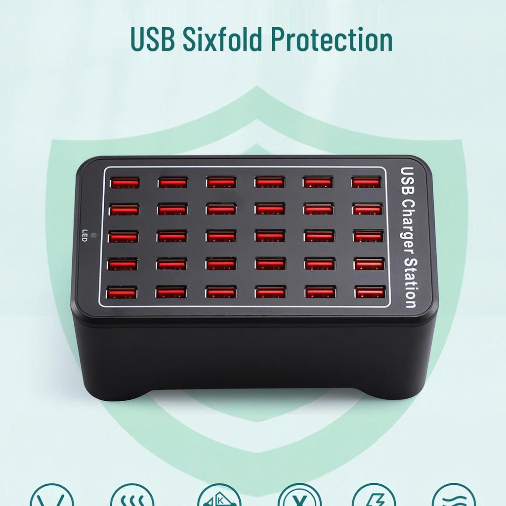 Multi-port Fast USB Charger: Smart Multi-hole Desktop Station for Charging Multiple Devices