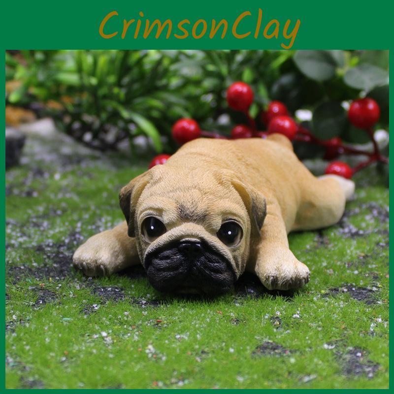 Resin Animal Pug Craft Small Dog Ornament For Party And Holiday Ideas Gift