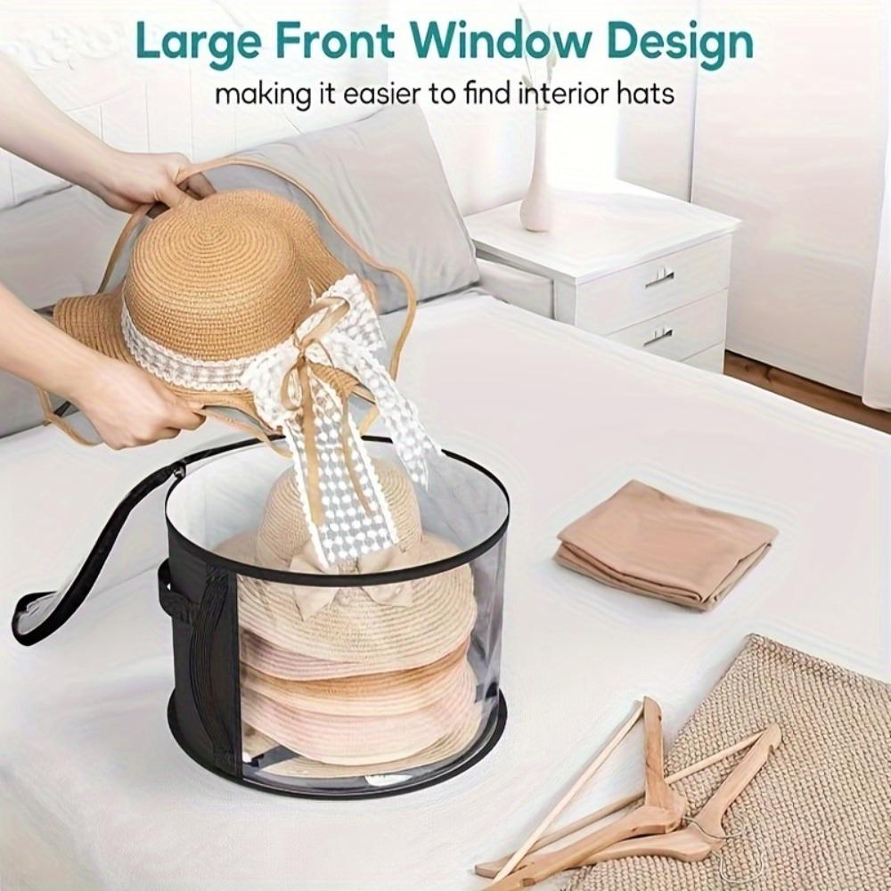 Enkel Transparent Modehatt Förvaring Bucket Hat Förvaring Gudar Strandhatt Förvaringsväska Stapelbar Rund Brätt Hatt Förvaringsväska Synlig Klädförvaring