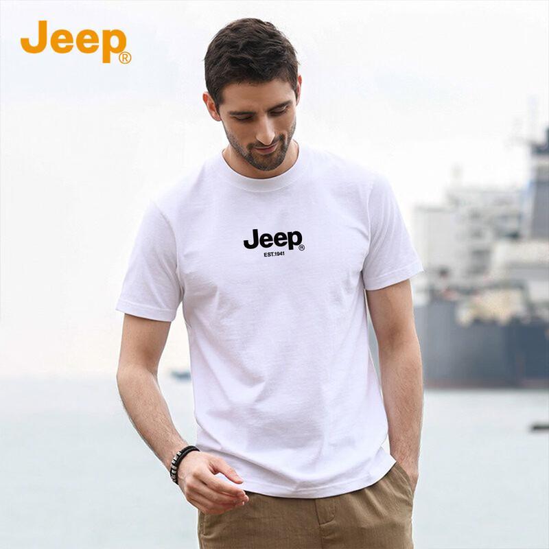 Jeep Men's Pure Cotton Short Sleeve Casual T-Shirt