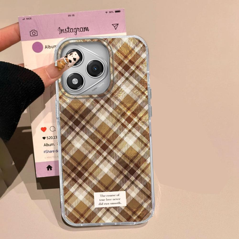 

Pink Splicing Grid Girls Phone Case for Honor 400 200 90 Smart Pro Magic7 6 5 70 Lite X9a X9c X9b X8b X8a X8c X7c X7b X6c Cover Honor X6C білий