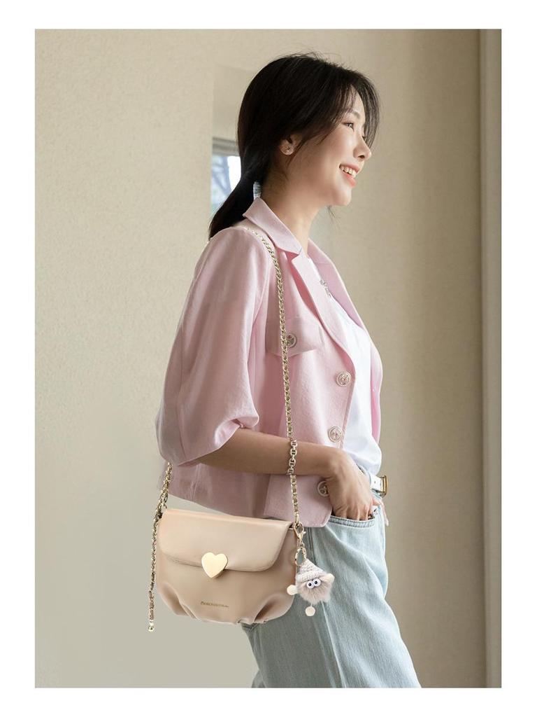 2024 Frühling/Sommer Damen Weiches Leder Wolke Umhängetasche – Trendiges Kettendesign