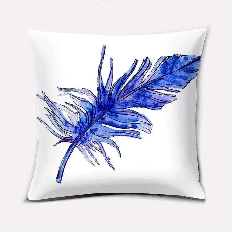 Purple Pattern Pillow Home Office Decoration  Bedroom Sofa Car Cushion Cover