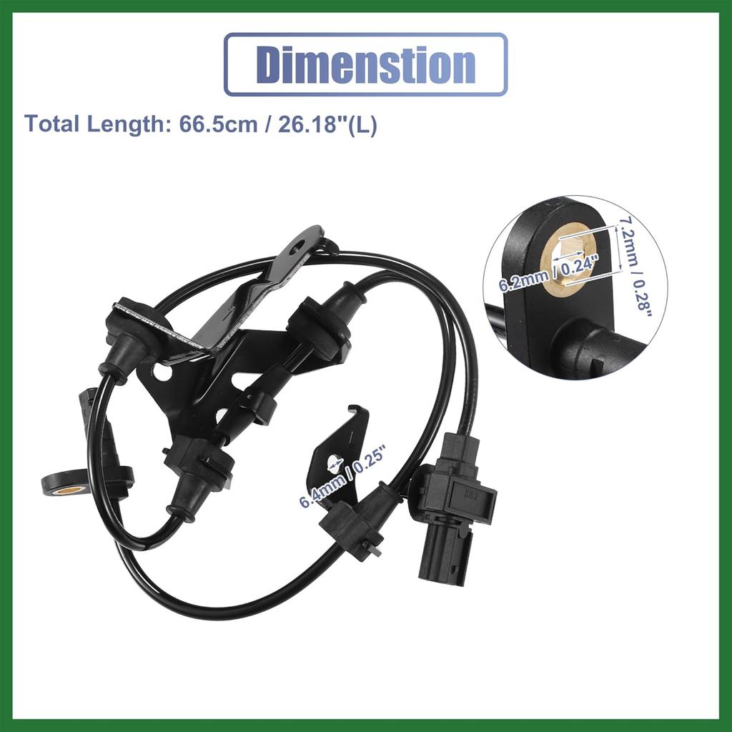 Motoforti Front Left ABS Sensor Wheel Speed Sensor No.57455-TA0-A01 for Honda Accord 2008-2012 for Acura TSX 2009-2012 Long-lasting
