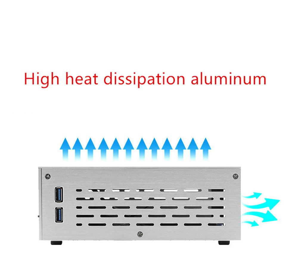For MINI-ITX Computer Case Chassis Aluminum Home Theater AC-DC HTPC Computer Box