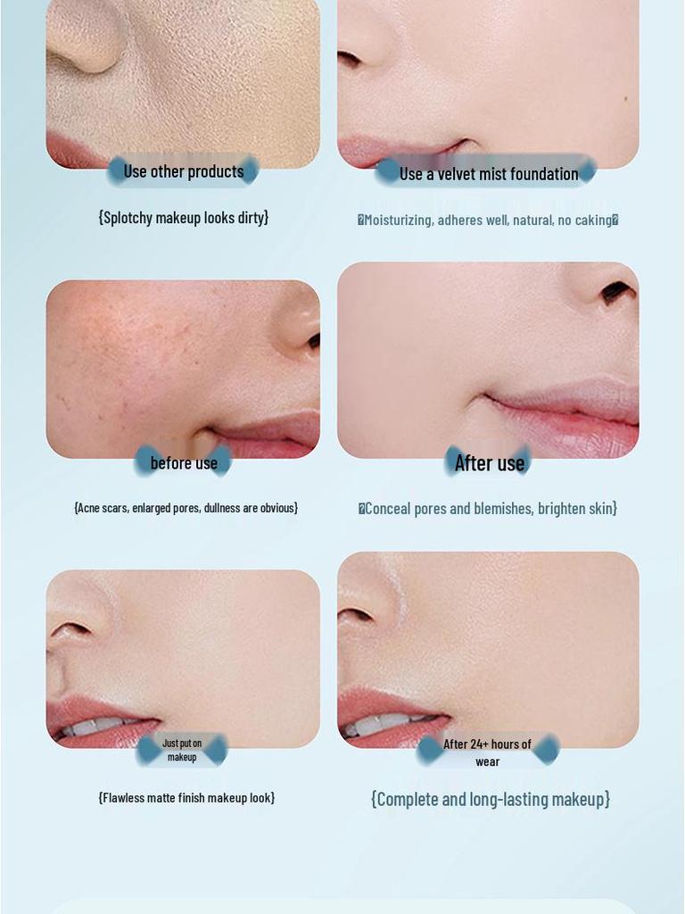 Make Andy Air Velvet Mist Soft-Focus Long-Lasting Natural Silky Concealing Foundation Liquid