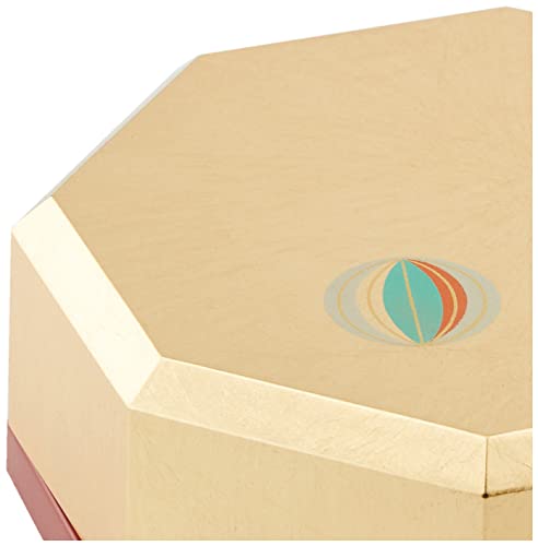 Nakatani Brothers Company Yamanaka Lacquerware Bonbon Container, Octagonal, Gold Leaf, Flower Temari, 33-4618