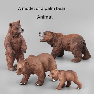 Rudųjų Meškų Šeimos Miniatiūrinis Žaislų Rinkinys - Gyvūno Modelis Vaikams