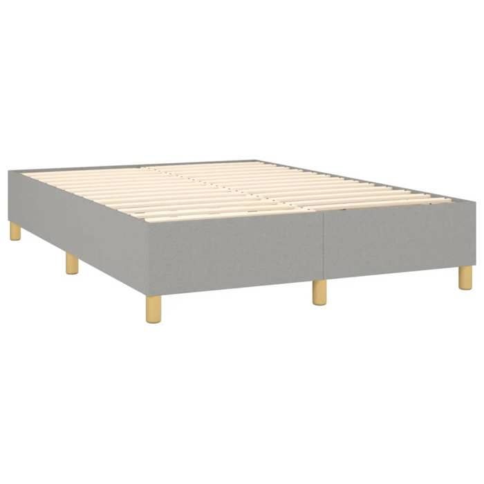 Maison Exclusive - Sommier à lattes de lit avec matelas Gris clair 140x190cm Tissu