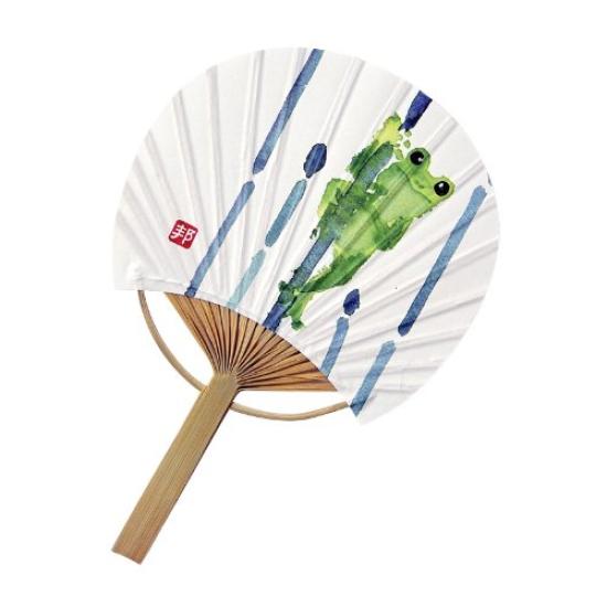 Shikoku Uchiwa Cool Breeze News Postcard Frog (Unisex) Fan,