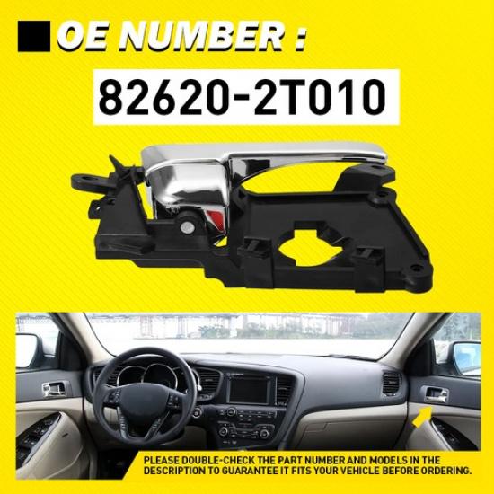 Chrome Interior Lever Door Handle Passenger RH Side for Kia Optima 2011-2013