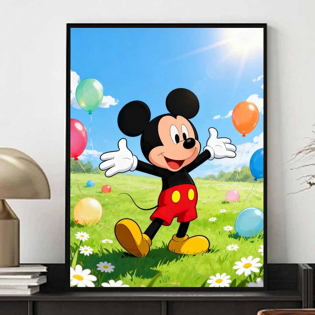 Disney Mickey Mouse Balloons Diamond Art Painting Kit 5D Handmade Diy Diamond Painting, Home Wall Decoration