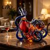 Marine Life Collectible Bottle Octopus-Shaped Glass Decanter, 3D Artistic Borosilicate for Whiskey Wine Soda, Liquid Display 350ml Decorative Bottle,