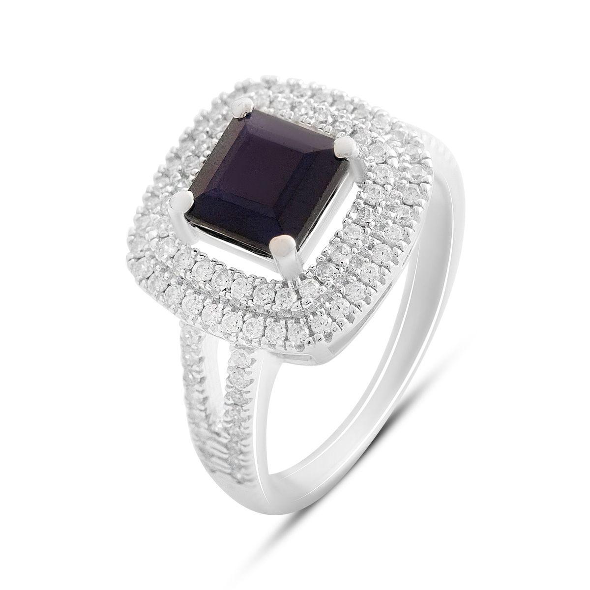 

Silver ring with a natural sapphire 3.256ct, cubic zirconia, item weight 4.66 g (2202592) 17 сапфіровий