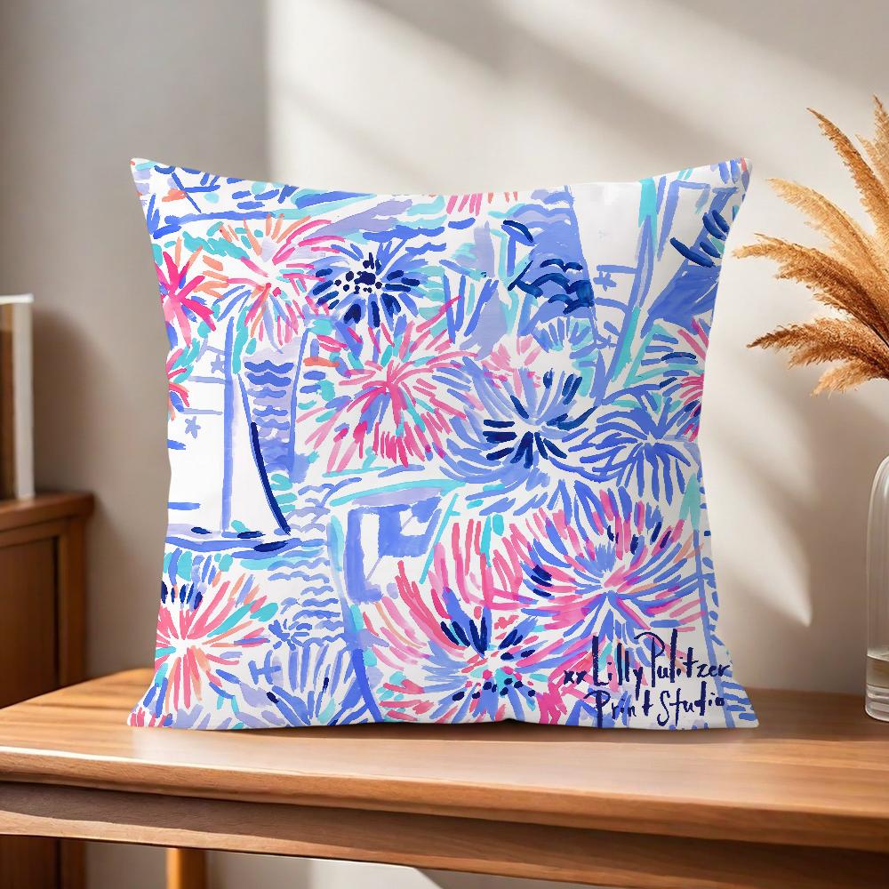 Soft Pillow Case for Sofa Living Room Home Colorful L-Lilly Decor Protective Cover P-Pulitzer Gorgeous Without PillowInsert