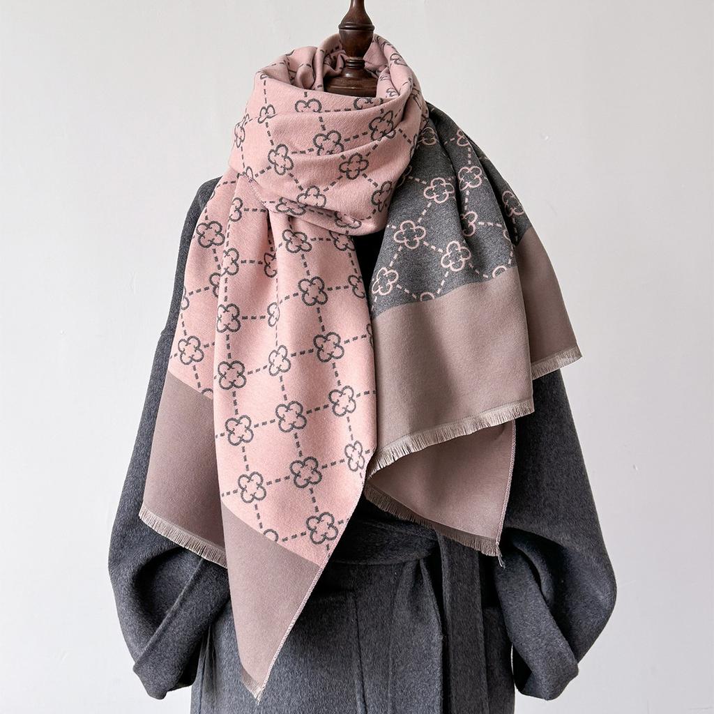 Women S Faux Cashmere Scarf Thick Warm Versatile Shawl Korean Fashion