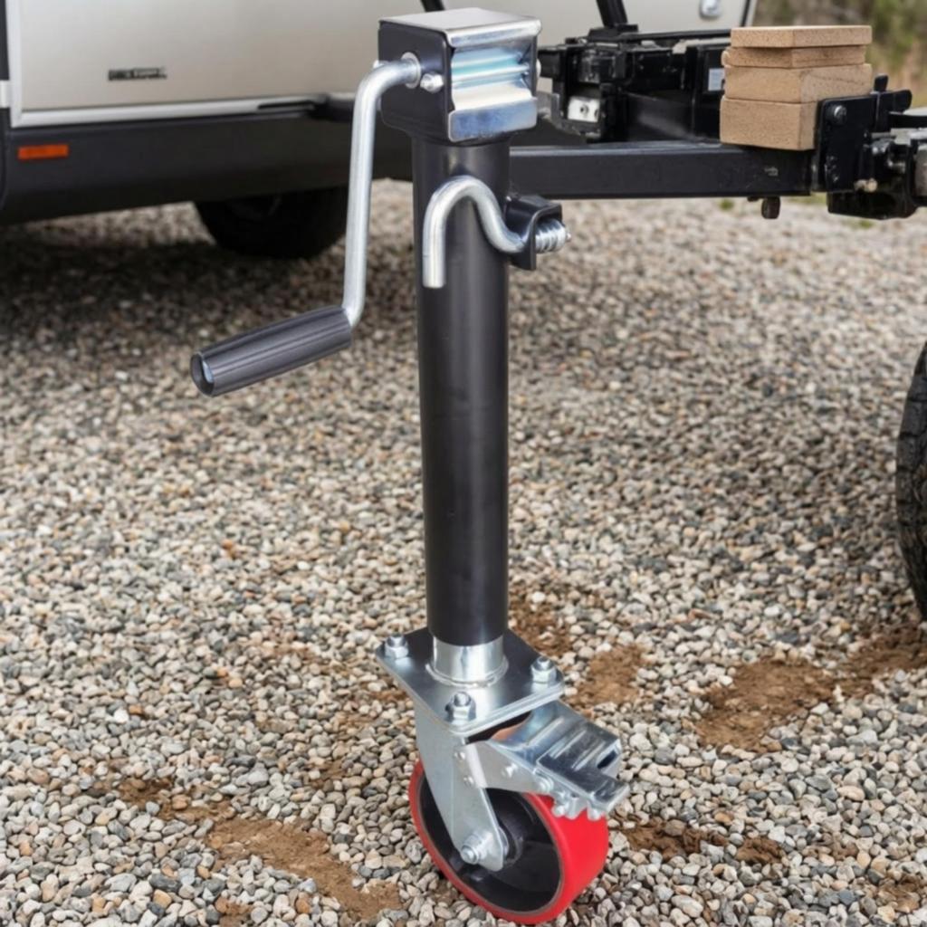 Side-Mount Trailer Jack with Wheel Galvanized for Utility Trailers, RVs