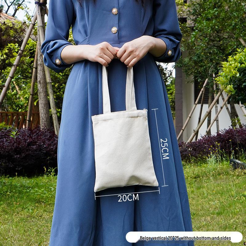 Customizable White Canvas Tote Bag with High-End Feel