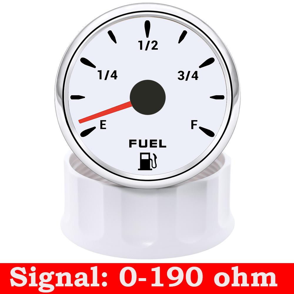 A Waterproof 2" 52mm Fuel Level Gauge 0-190ohm 240-33ohm 7 Colors LED Fuel Level Meter For Marine Boat Car Truck 9-32V Universal