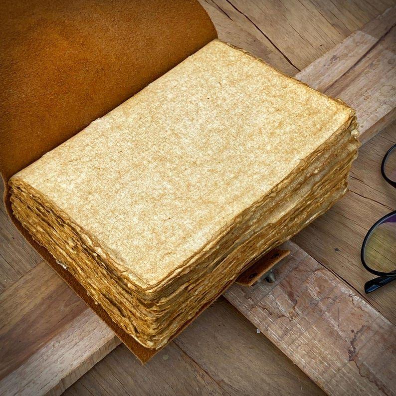 Handmade Vintage leather Journal - Blank Spell Book of Shadows, Grimoire Journal, Travel Writing Notebook, Deckle Edge Paper Lock Closure