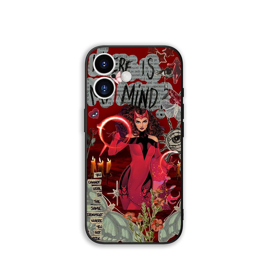 for Apple iPhone 17 16 11 Pro XS Max XR 6 7 8 Plus + 16E SE 2020 Air 5 SE2 Phone Cover Case M-Marvels Scarlet Witch Casing