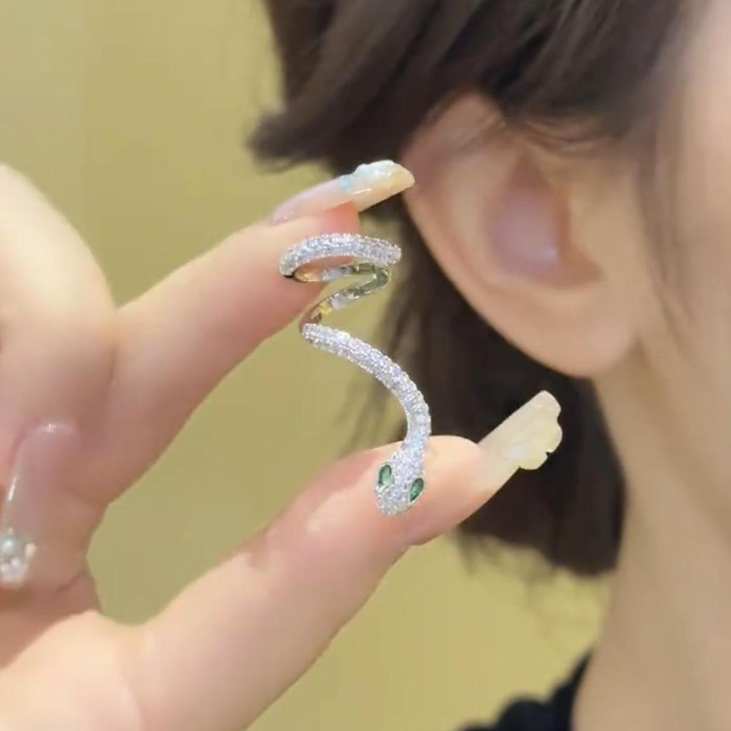 Year of the Snake Wrap-Around Stud Earrings: Versatile, Luxurious, High-End Fashion