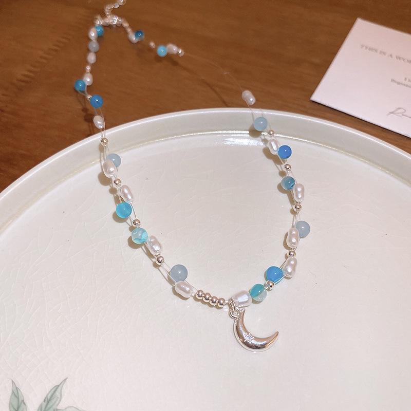 Stone Pearl Butterfly Necklace Fashion Retro Premium Clavicle Chain Personality Ethnic Style Jewelry