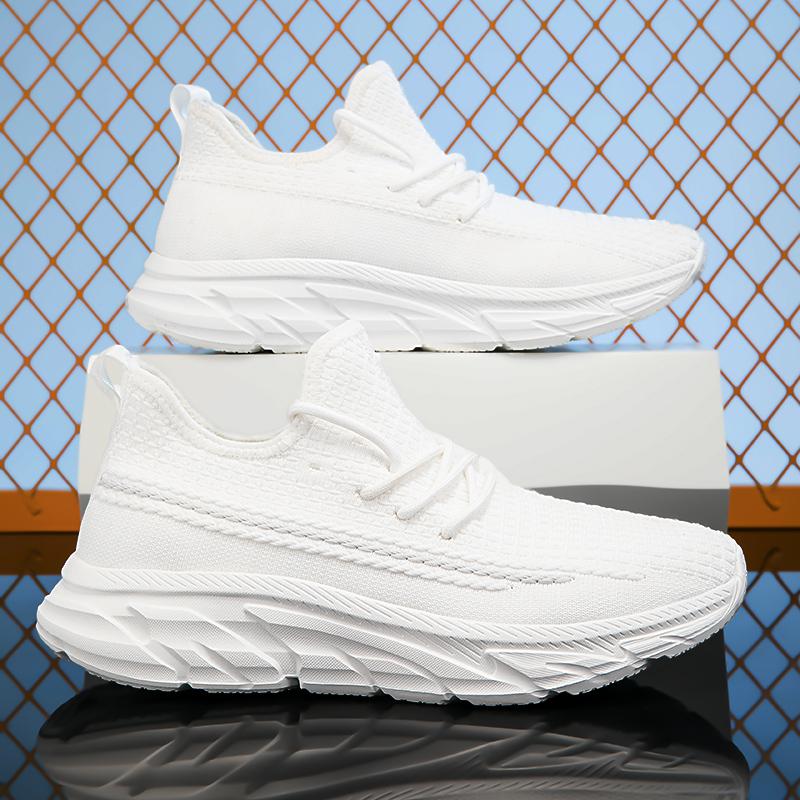 

Мужские кроссовки Повседневная спортивная обувь Удобная уличная Противоскользящая Модная Сетчатая Толстая подошва Дышащая Обувь для бега трусцой Мужская Обувь для бега 46 белый