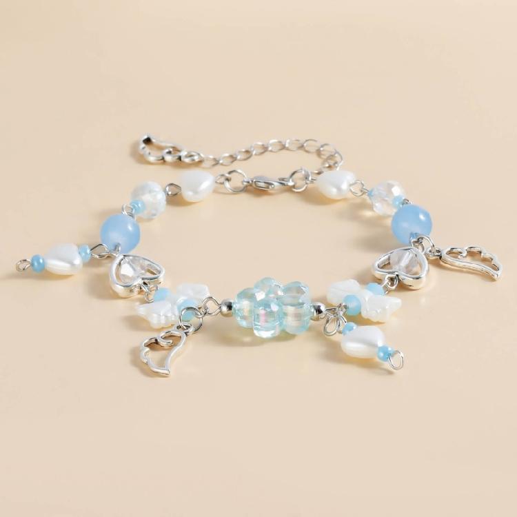 Flower Bowknot Bracelets for Women Aesthetic Sweet Handchain Party Jewelry Gift