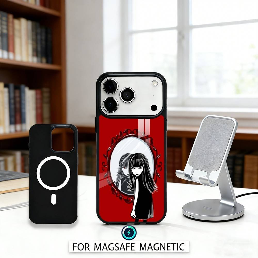 

Cat E-Emily The Strange Phone Case For iPhone17,16,15,14,13,12,Pro,Max,Magnetic For Magsafe Wireless Charging iPhone14Plus
