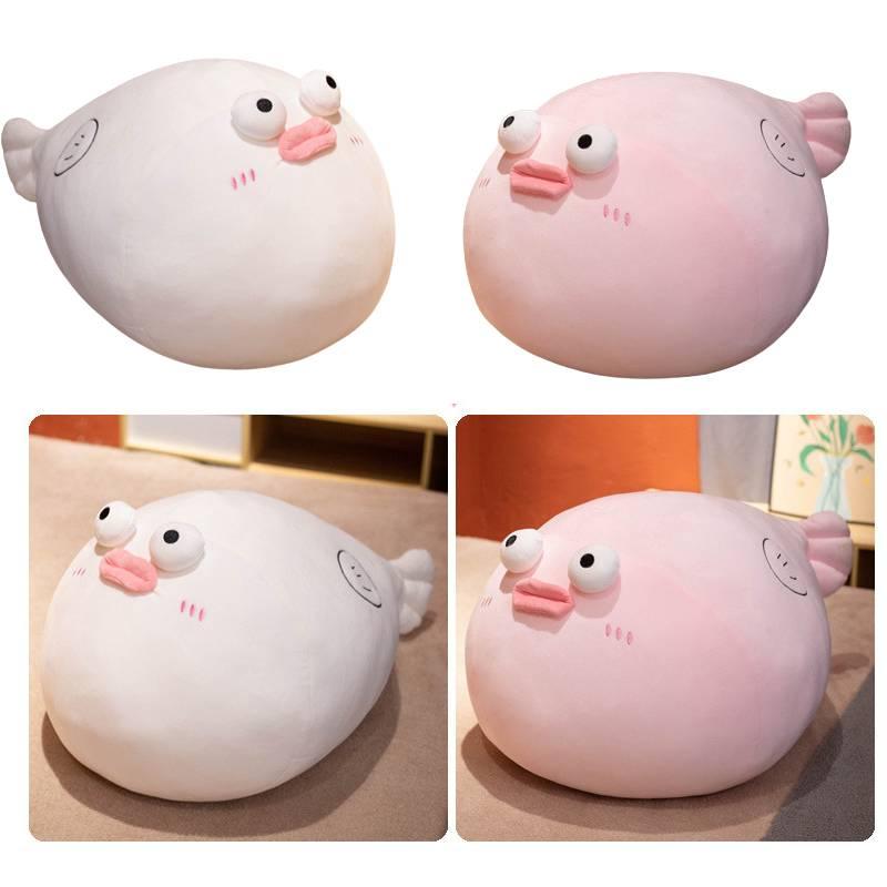 Cute Pufferfish Sausage Lips Plush Toy Pillow