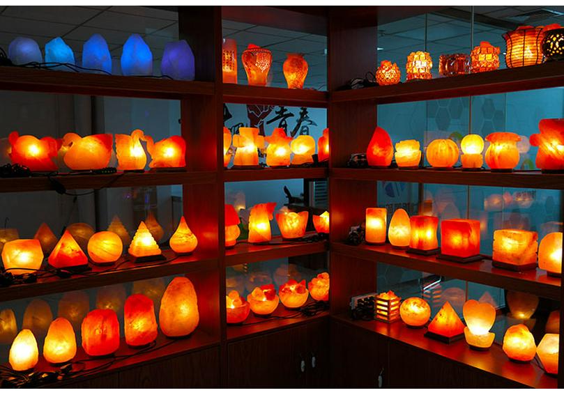 Himalayan Crystal Salt Night Lamp, Natural Carved Shape, Seven-Color Wall Light for Bedroom