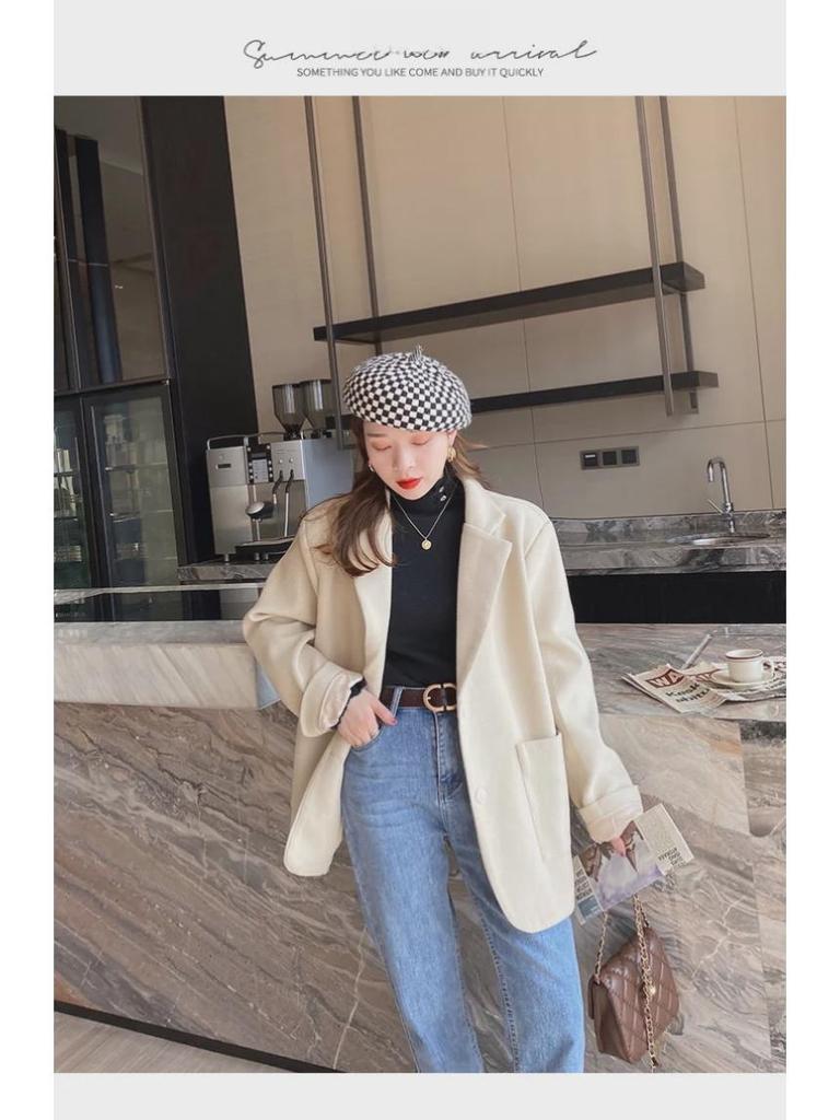 Women's One-Piece Fleece Sweater, Warm 2024 Autumn/Winter Design, Fashionable Thick Half-High Collar Base Layer Top.