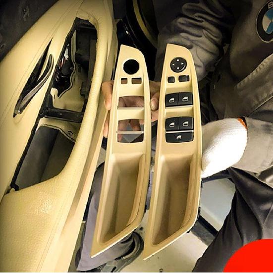 Jaronx 7PCS Door Handle Kit For BMW 5 Series F10/F11,Driver Side Window Switch Armrest+ Passenger Door Pull Handle+Window Switch Covers For BMW 520