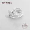 Hot Sale Atmosphere Personality BFCLUB  Silver Color Jewelry High-quality Feather Female Leaf Simple Opening Rings