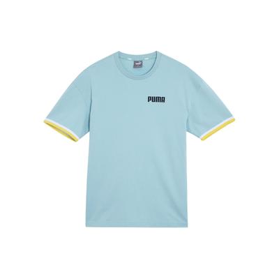 Celebration Crew Neck Pullover Letter Print Drop Shoulder Short Sleeve T-Shirt Men T-Shirts Sky-Blue 585065-18