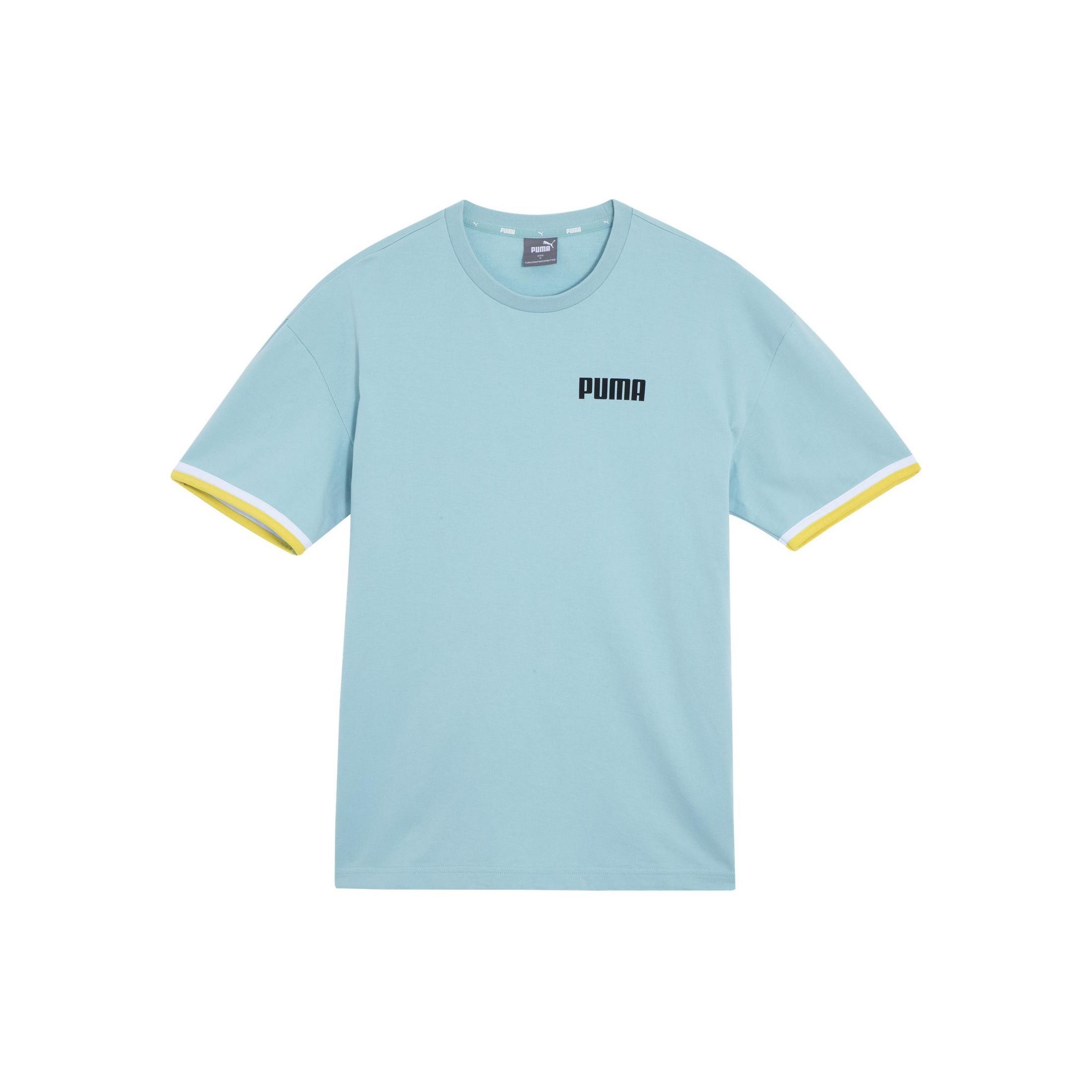 

Puma Celebration Crew Neck Pullover Letter Print Drop Shoulder Short Sleeve T-Shirt Men T-Shirts Sky-Blue 585065-18 XXL