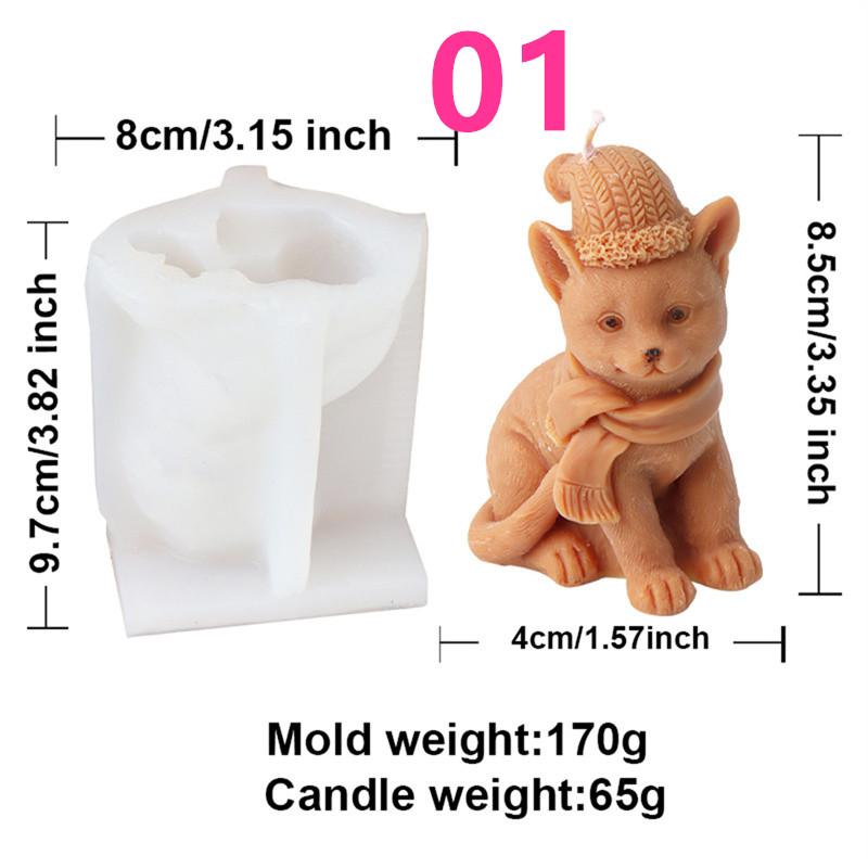 3D Animal Bear Squirrel Silicone Candle Molds DIY Cat Frog Soap Resin Crafts Plaster Making Mould Home Decor Gift