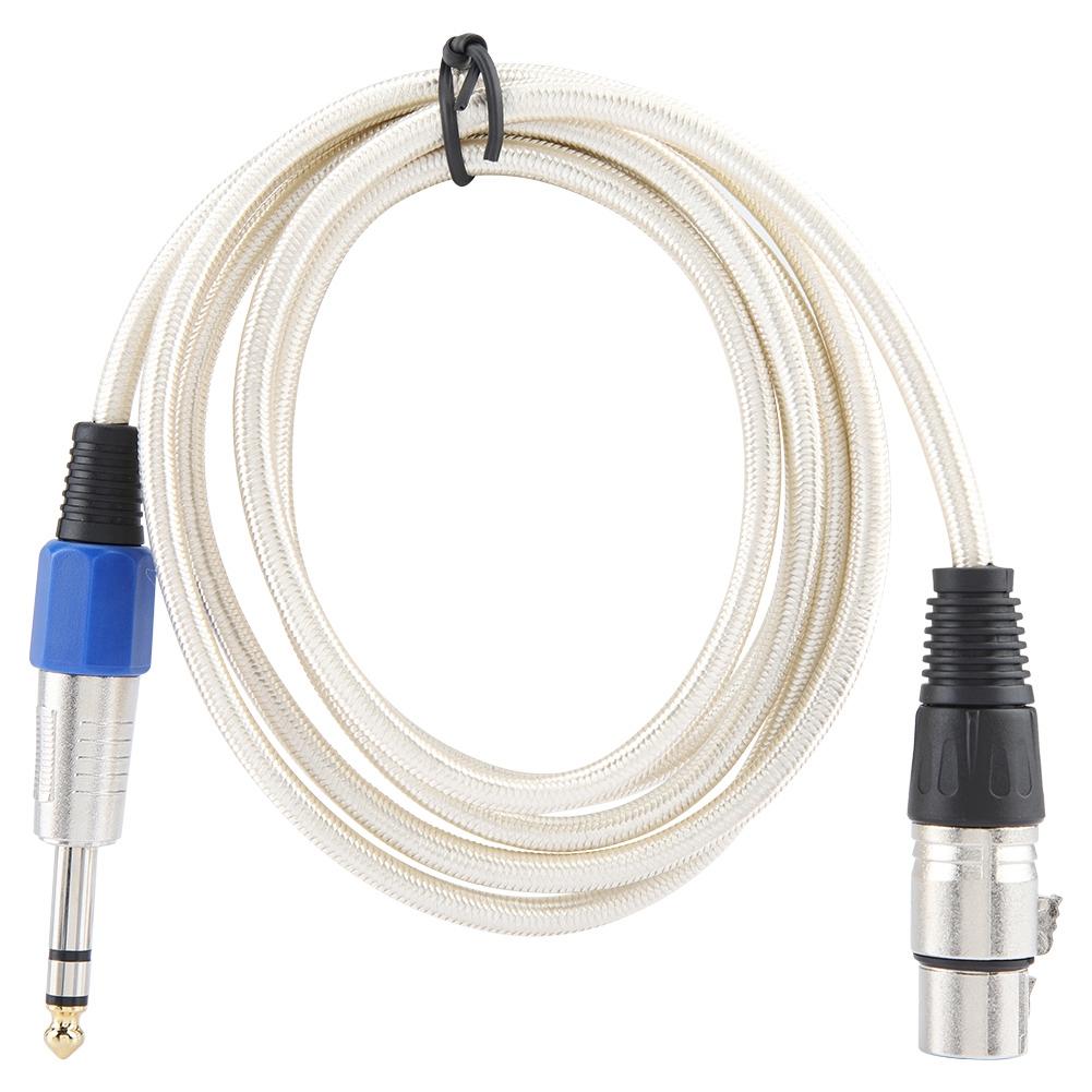 

6.35mm Shielded Car Audio Line Modified Interconnect Cable 1.8m White