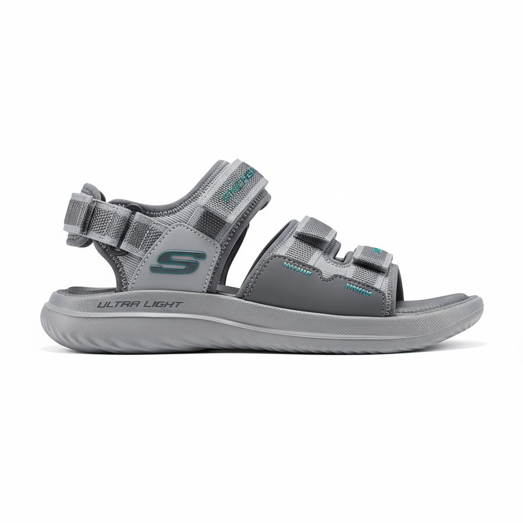 Skechers Sport Mens Fabric Synthetic Leather Lightweight Comfortable Beach Sandals Men Sandals 232986-GYTQ